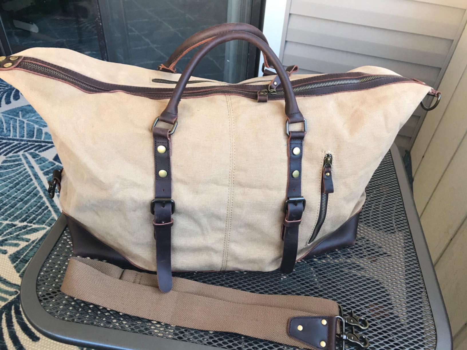 S-ZONE Duffle Bag for Travel Canvas Duffel Bag Carry on Weekender Bag for Men customer photo 2