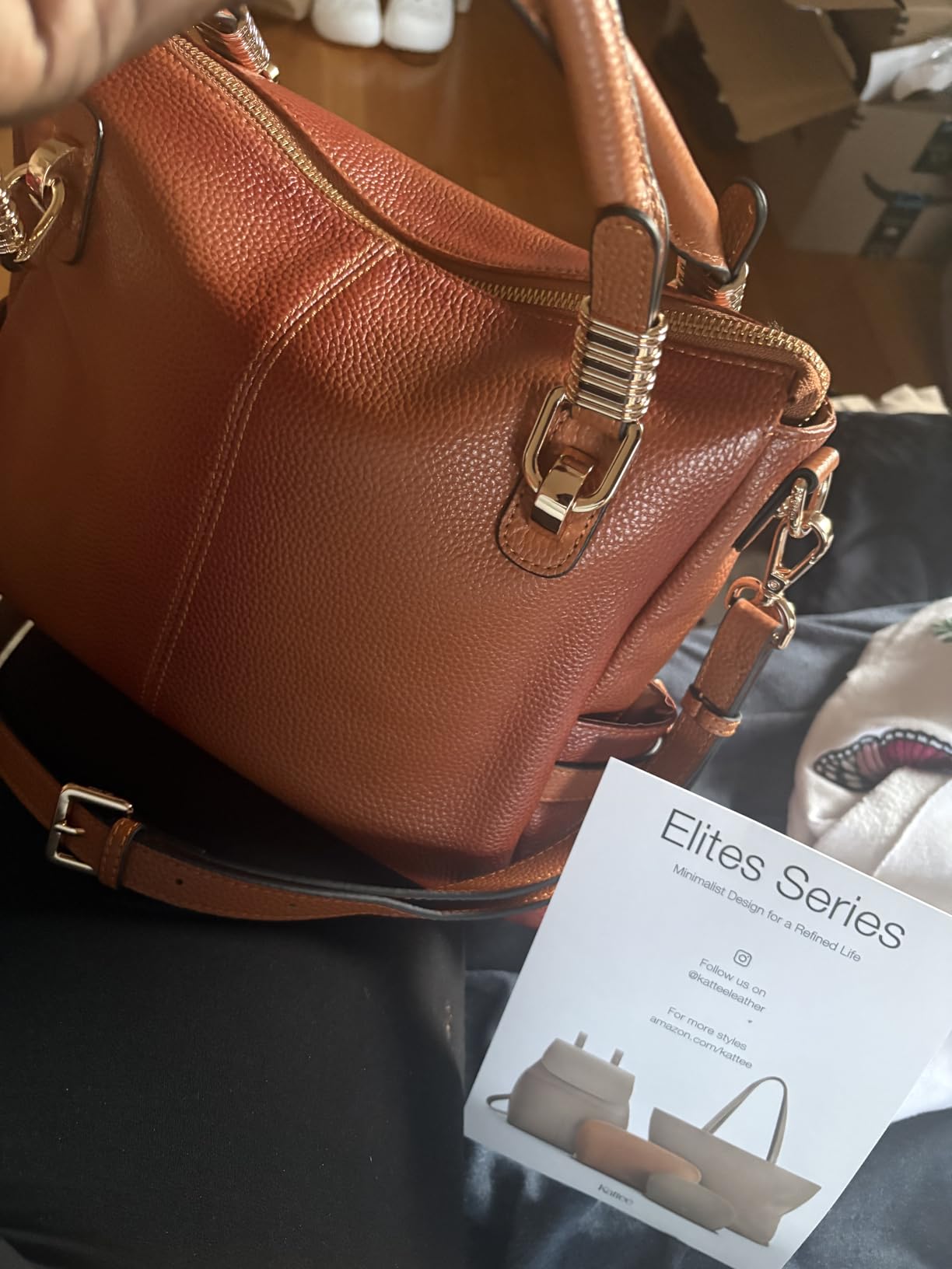 Kattee Women's Leather Purses and Handbags Satchel Tote Shoulder Bag customer photo 1