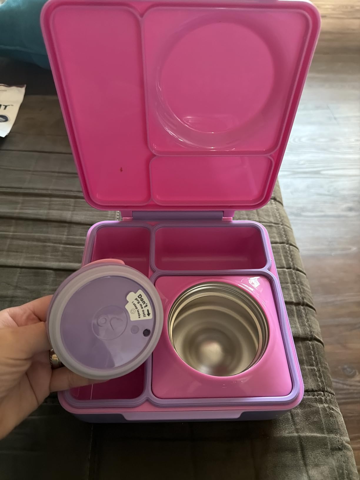 Omie OmieBox Kids Insulated Leakproof Bento Lunch Box with Food Jar (Pink Berry) customer photo 2