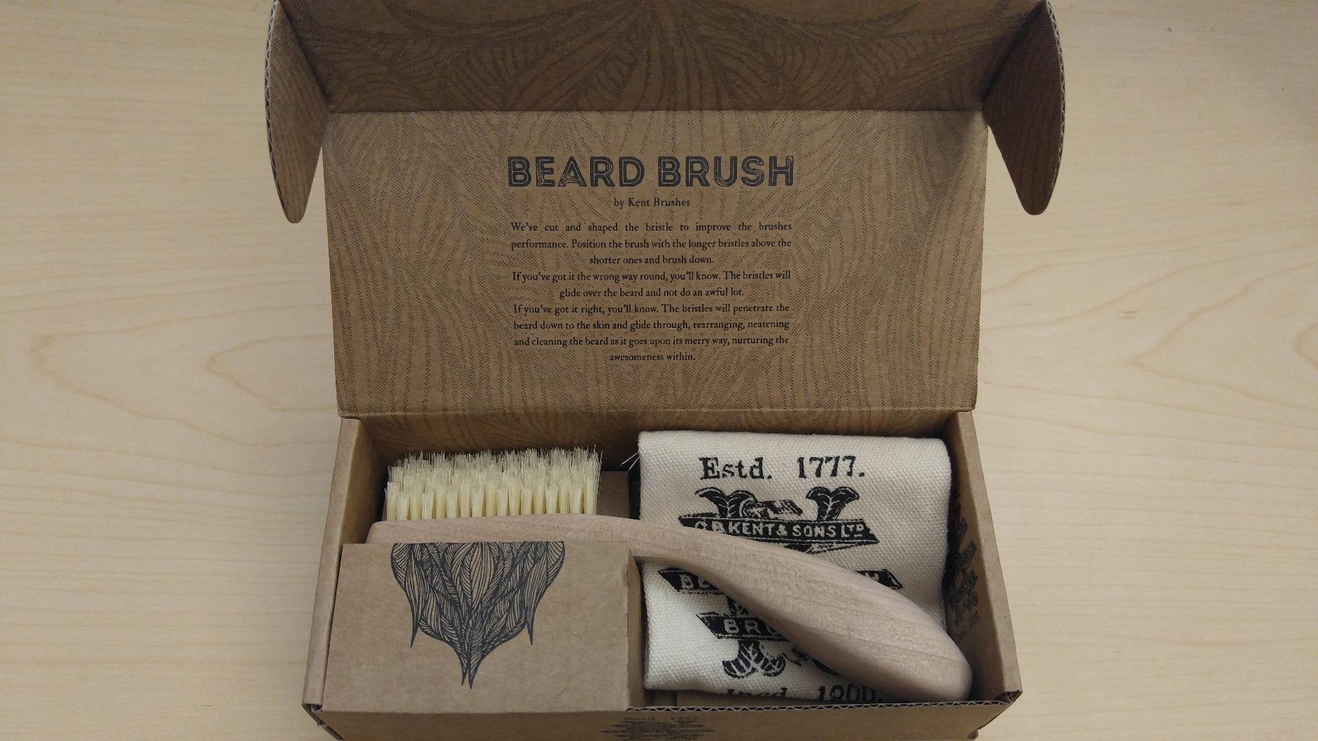 Kent BRD2 Boar Bristle Beard Brush for Men - Specially Cut Natural White Boar Bristle for Flawless Shaping and Grooming, Ergonomic Pistol-Like Grip Wood Handle, Dry or Wet Beard, Distributes Oils customer photo 1