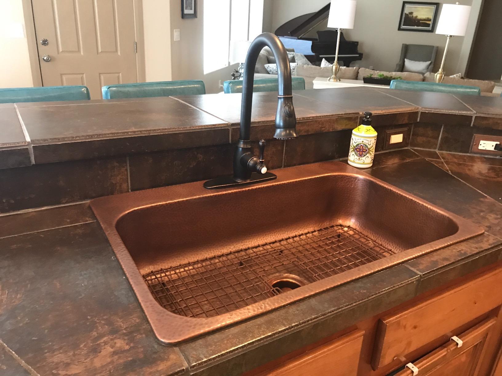 Sinkology SK101-33AC Angelico Drop-In 33-inch 3-Hole Single Bowl Copper Kitchen Sink customer photo 2