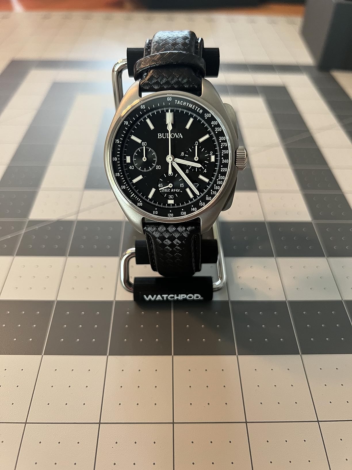 Bulova Men's Archive Series Lunar Pilot 6-Hand Chronograph High Performance Quartz Stainless Steel and Black Nylon Strap Watch Set, Sapphire Crystal Style: 96B251 customer photo 2