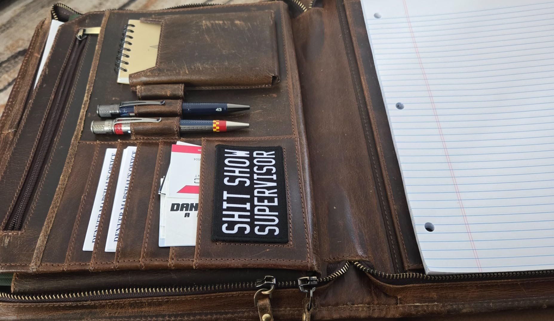 Leather Portfolio for Men - A4 Zippered Padfolio, Professional Organizer customer photo 2