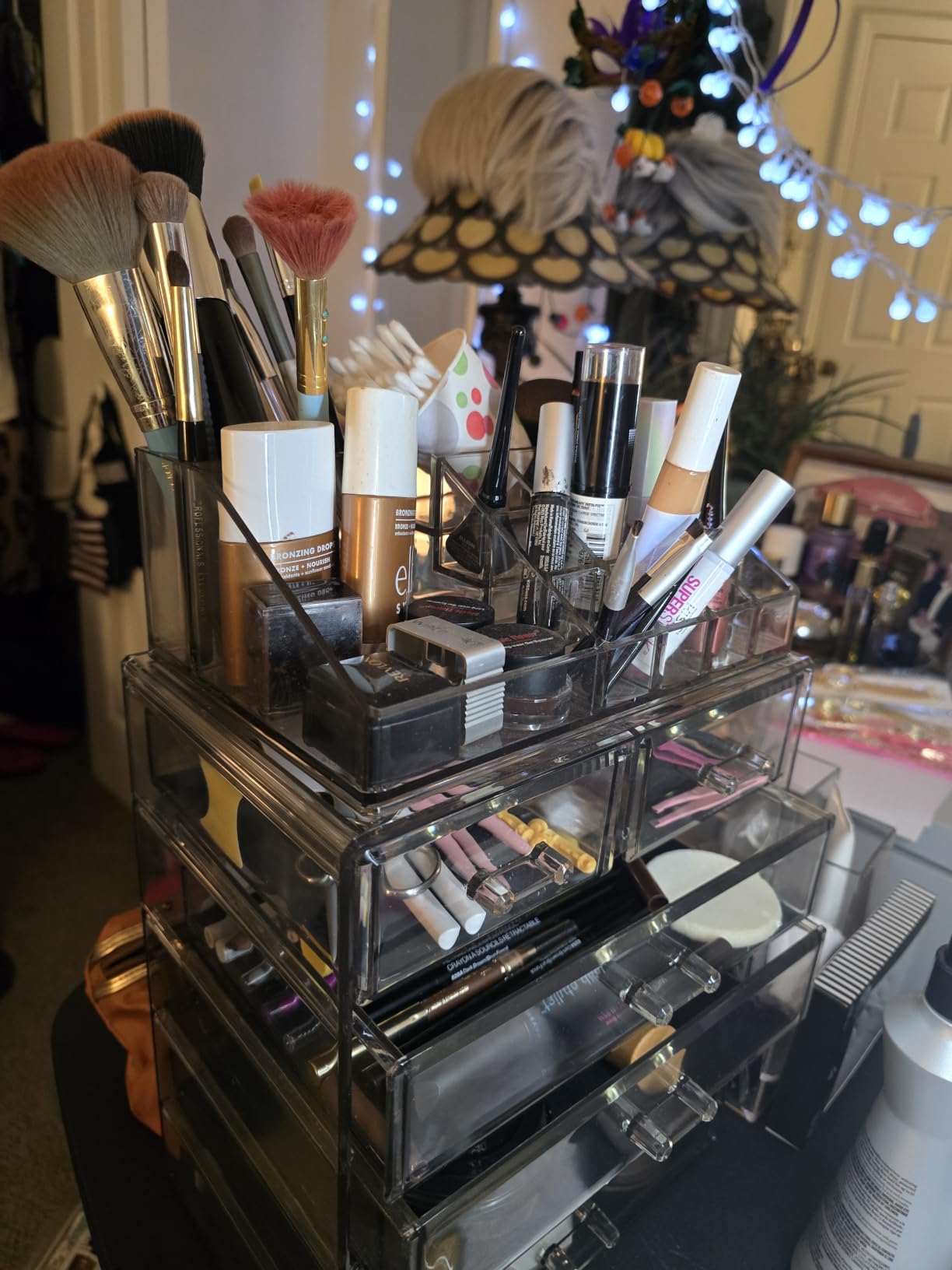 Sorbus Makeup Organizer, 7-Drawer Acrylic 2-Piece Set (Clear) customer photo 2