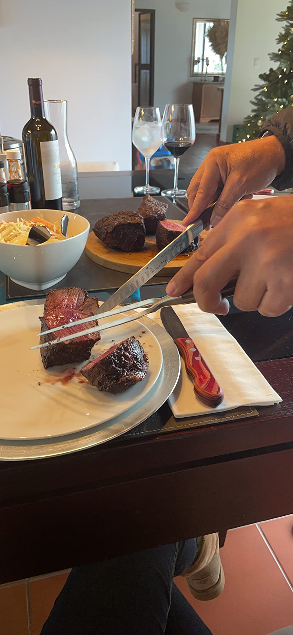 Messermeister Avanta Forged Kullenschliff Carving Set - Includes 8” Carving & Slicing Knife + 7” Fork - German X50 Stainless Steel - Pakkawood Handle - Rust Resistant & Easy to Maintain customer photo 1
