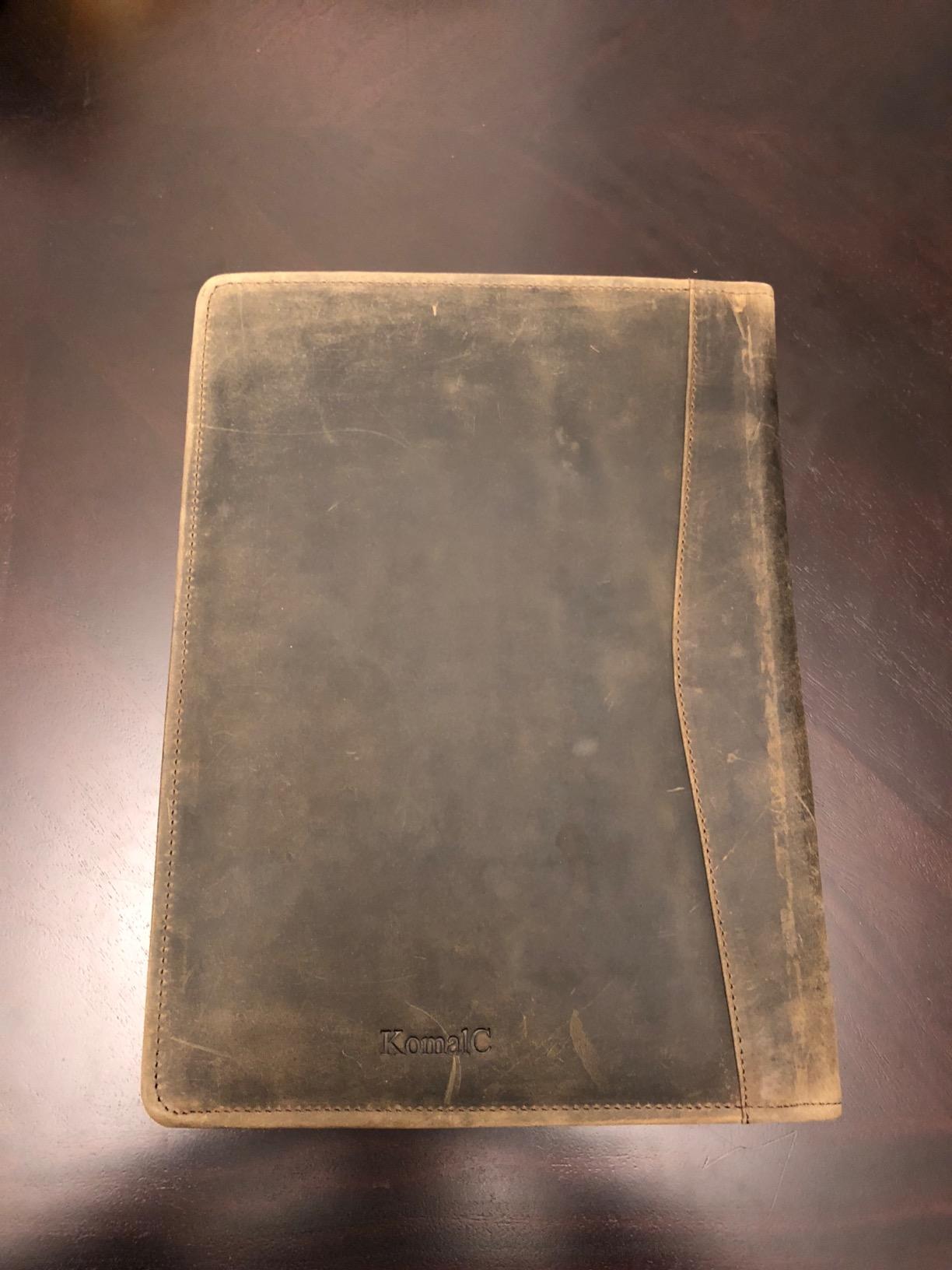 Leather Business Portfolio with Luxury Pen Business Personal Organiser Folder Full Grain Leather padfolio by KomalC (Buffalo Distressed Tan) customer photo 2