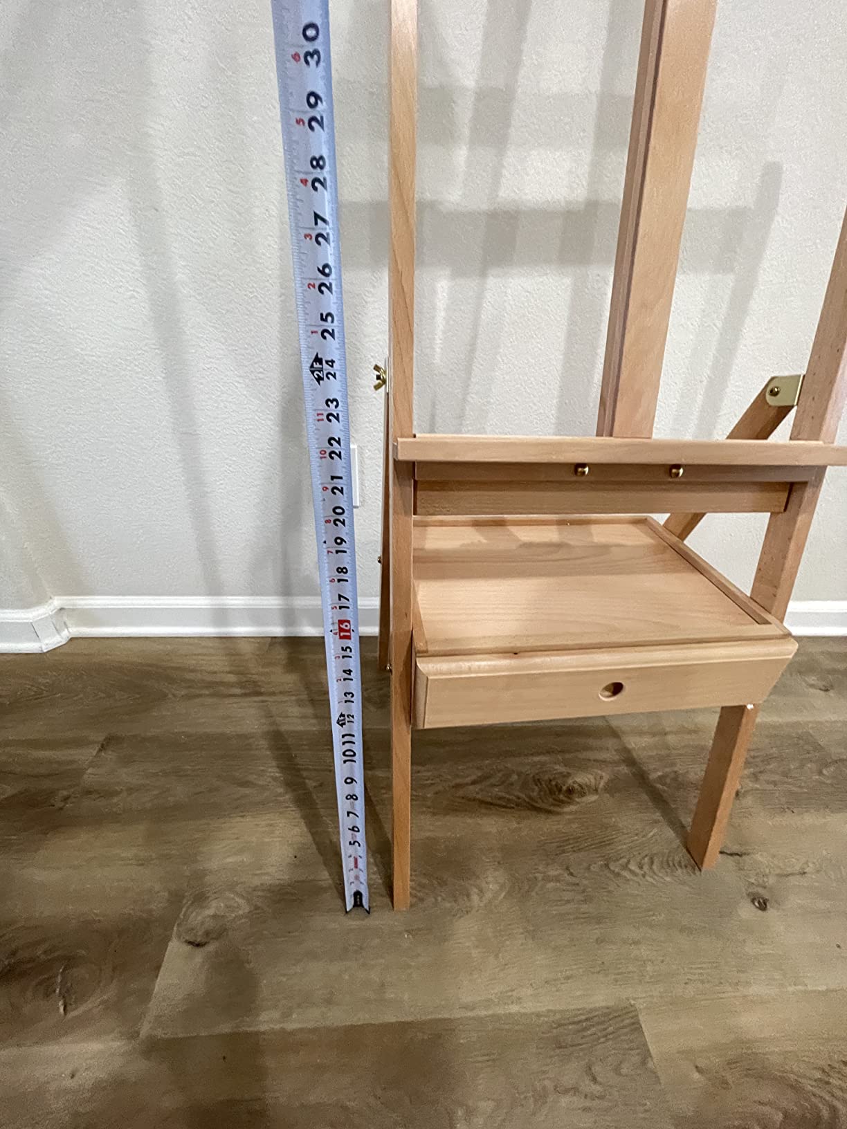 U.S. Art Supply Large Wooden H-Frame Easel with Storage Drawer & Shelf customer photo 2