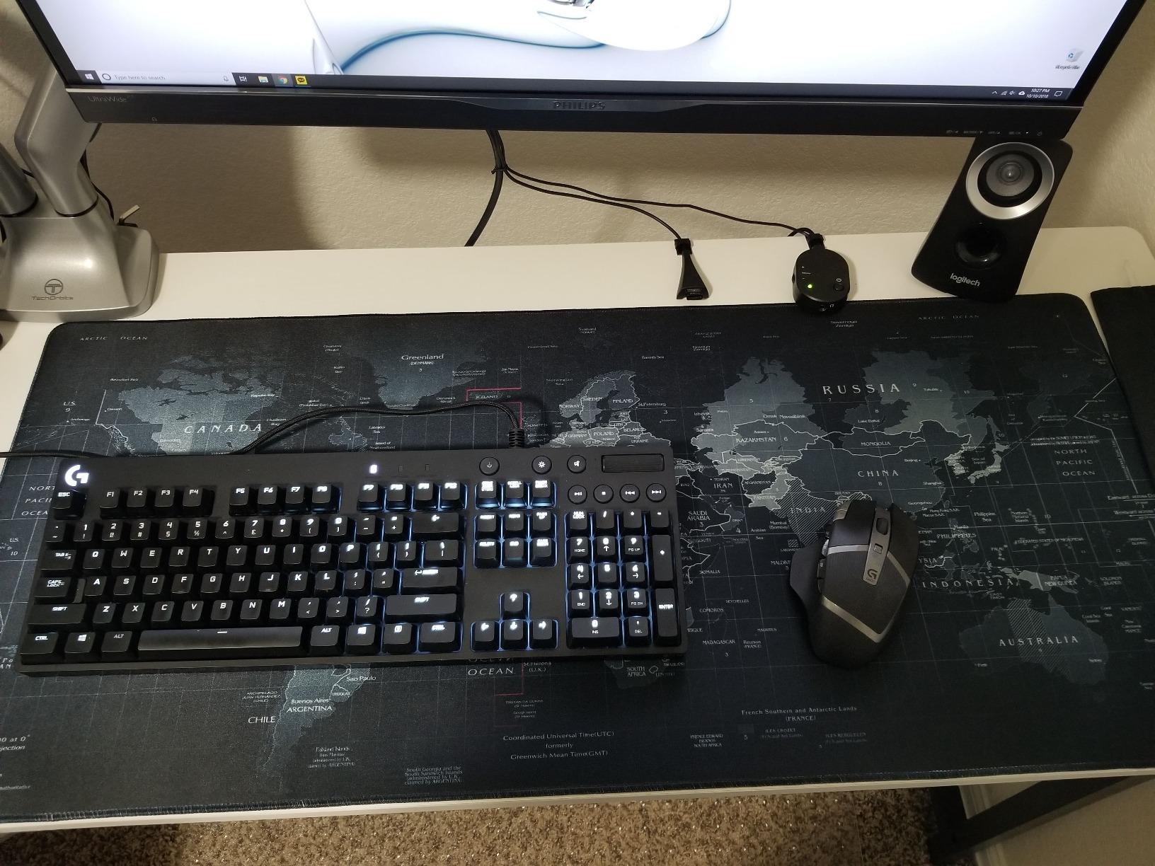 JIALONG Large Gaming Mouse Pad, Extended XXL Desk Mat 35.4×15.7 Inches Map customer photo 1
