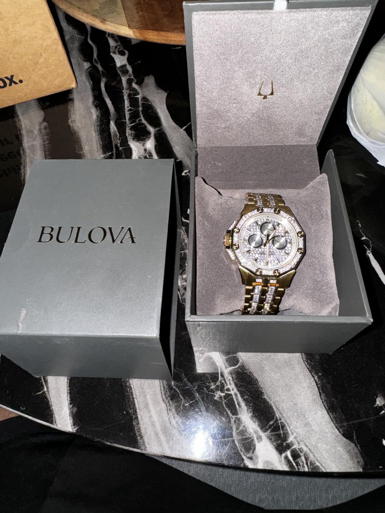 Bulova Men's Crystal Octava Chronograph Quartz Watch, Pave Crystal Dial customer photo 2