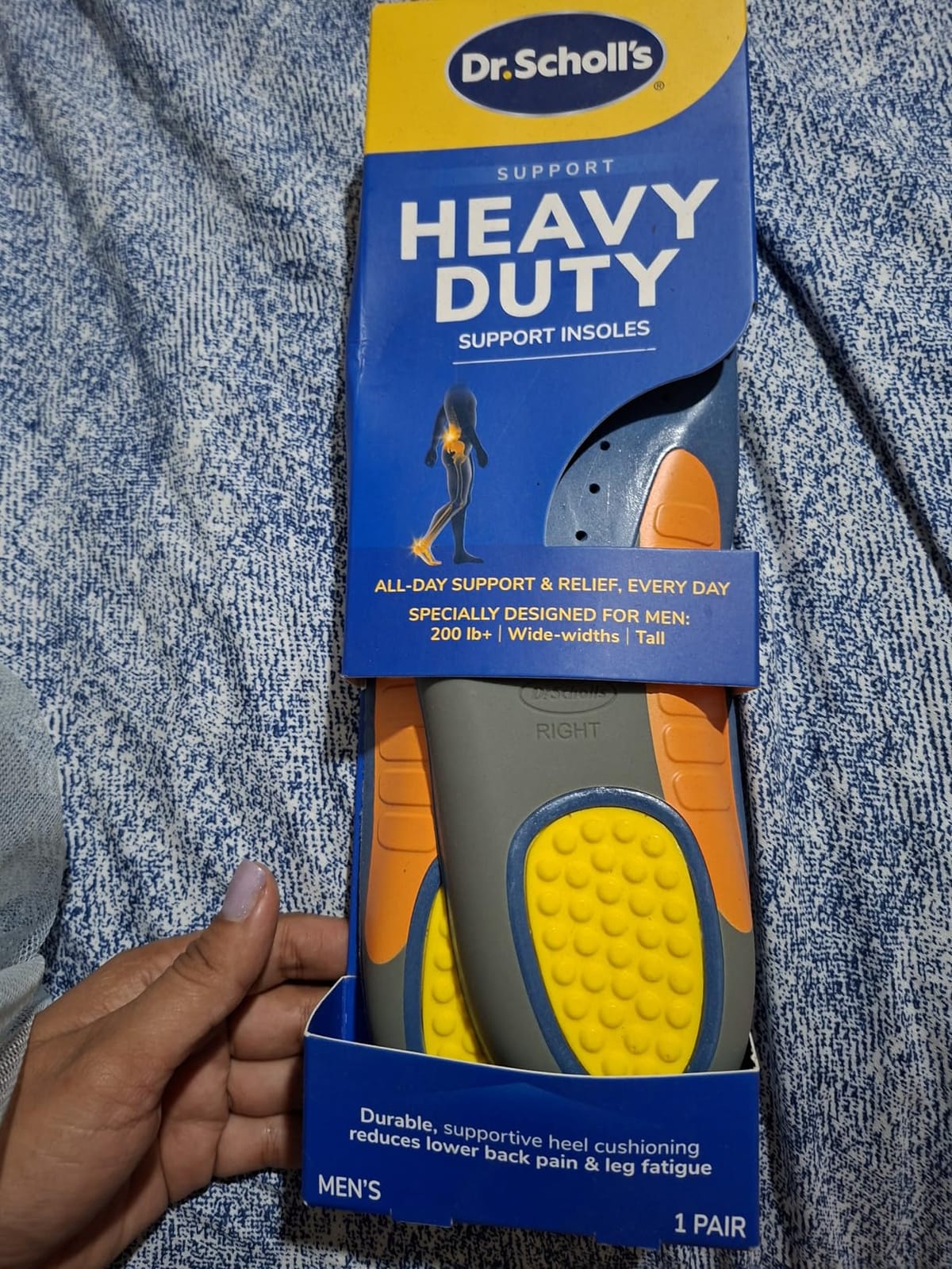 Dr. Scholl's Heavy Duty Support Insole Orthotics, Big & Tall, 200lbs+, Wide Feet, Shock Absorbing, Arch Support, Distributes Pressure, Trim to Fit Inserts, Work Boots & Shoes, Men Size 8-14, 1 Pair customer photo 2