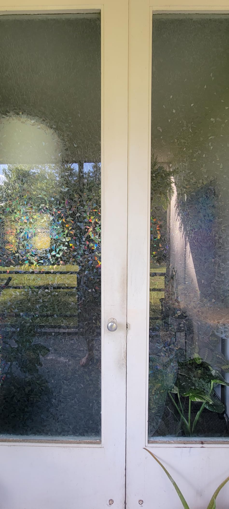 rabbitgoo Rainbow Window Privacy Film, Stained Glass Cling, 17.5