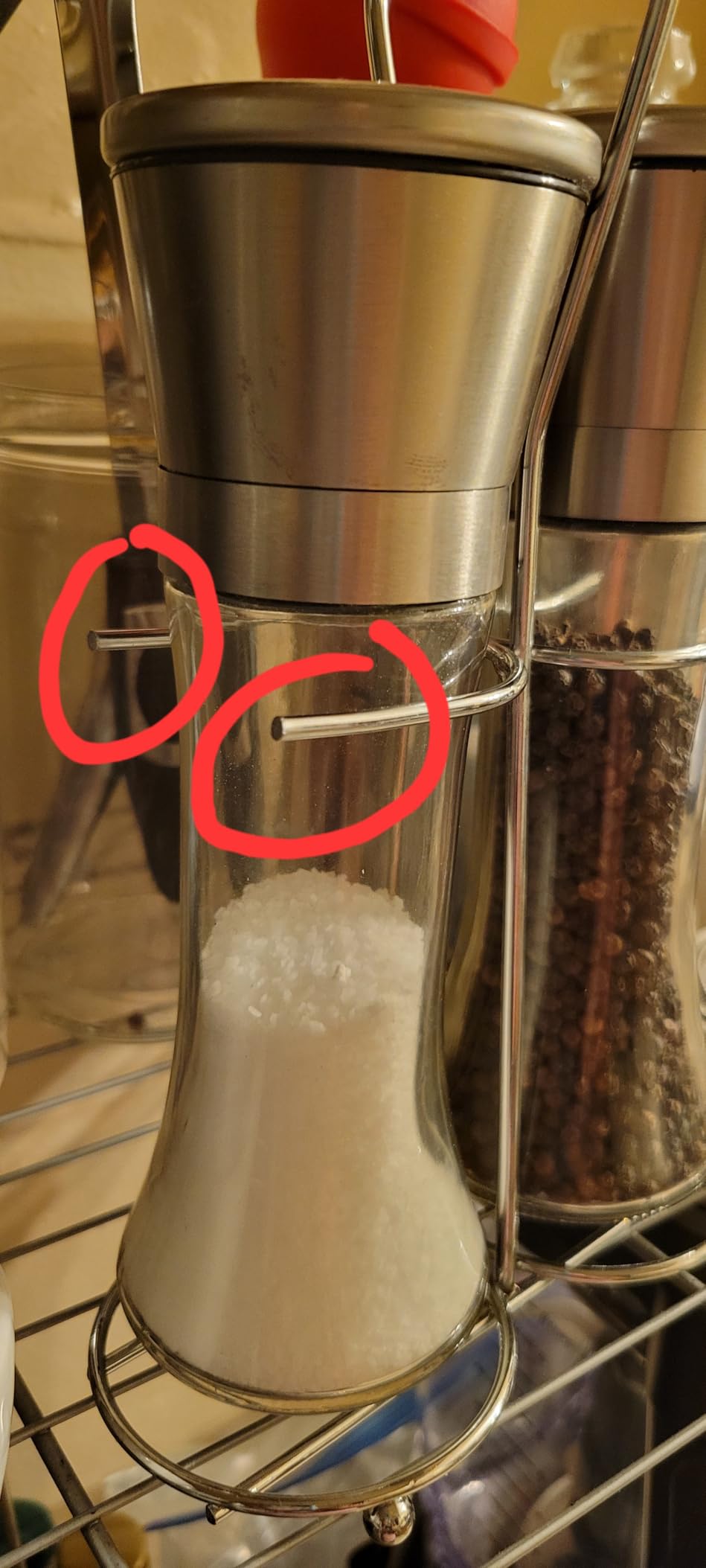 Willow & Everett Salt & Pepper Grinder Set with Stand - Stainless Steel Manual Mills & Holder with Adjustable Coarseness, Refillable Design for Peppercorns & Rock Salt Sold Separately customer photo 2