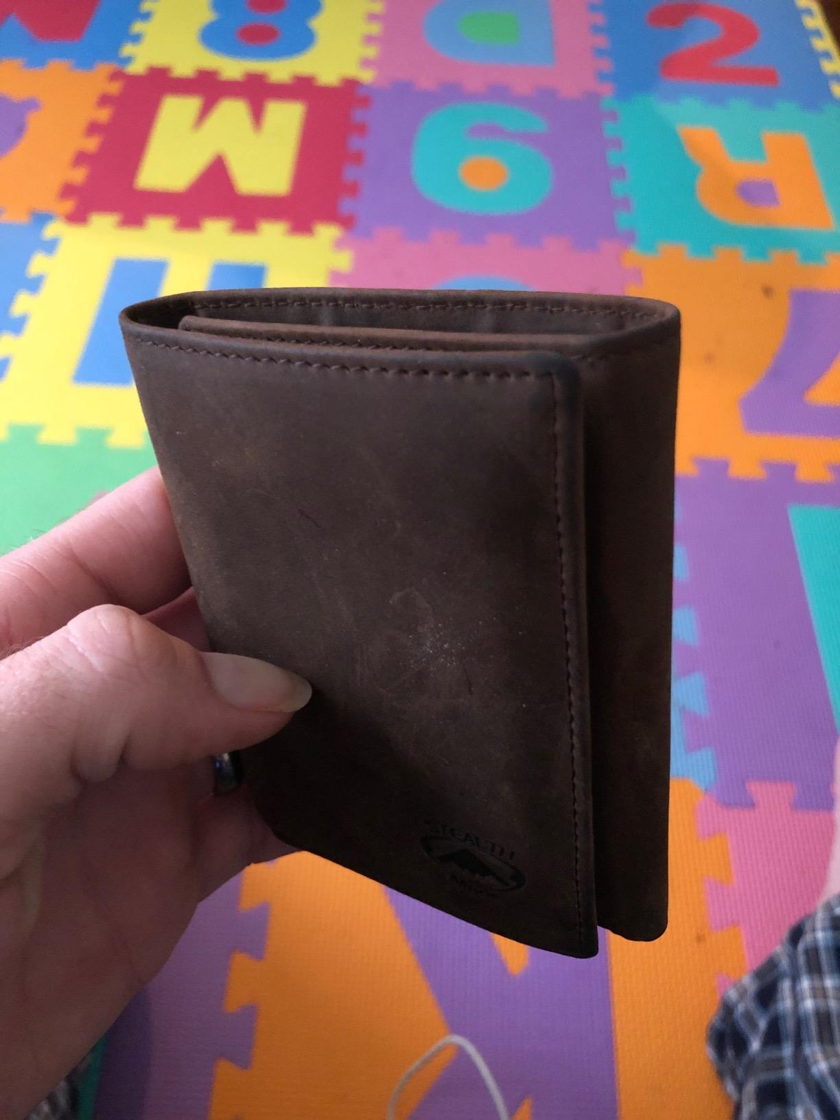 Stealth Mode Trifold Leather Wallet for Men with RFID Blocking (Brown) customer photo 1