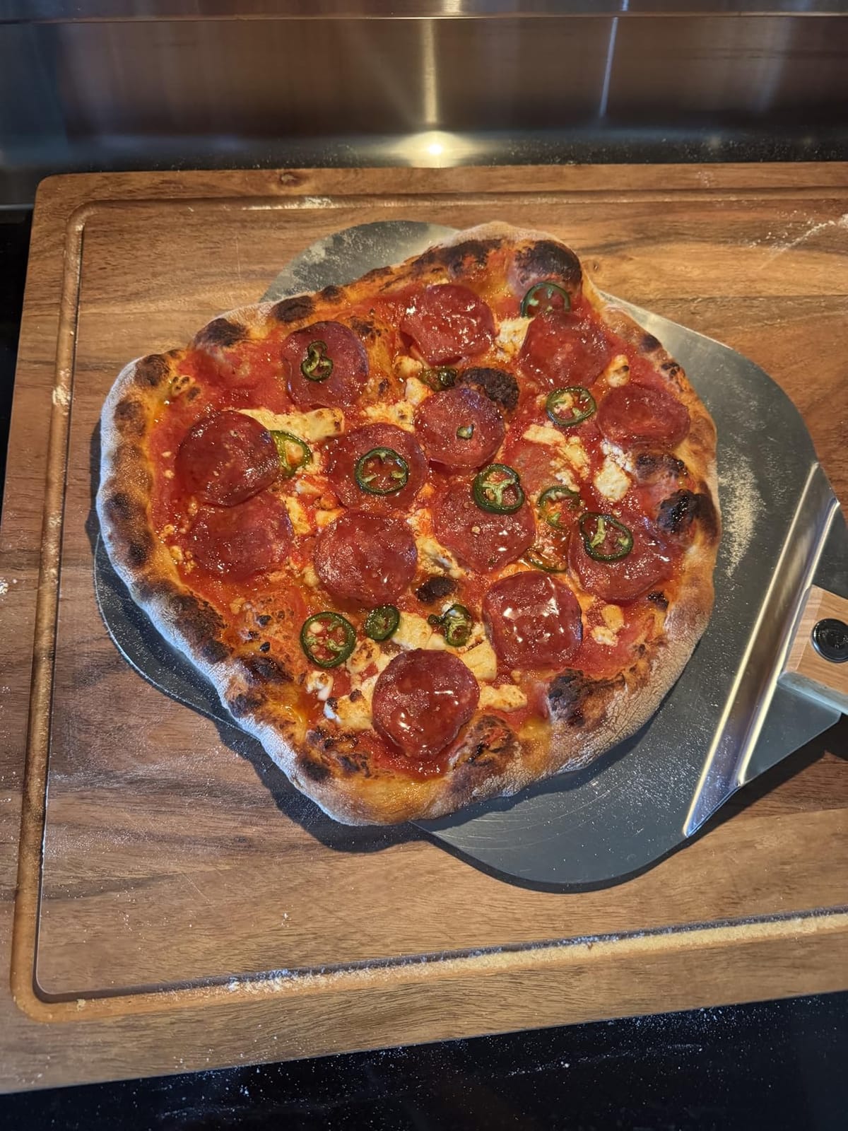 Chef Pomodoro Aluminum Pizza Peel 12x14 in, Foldable Wood Handle customer photo 2
