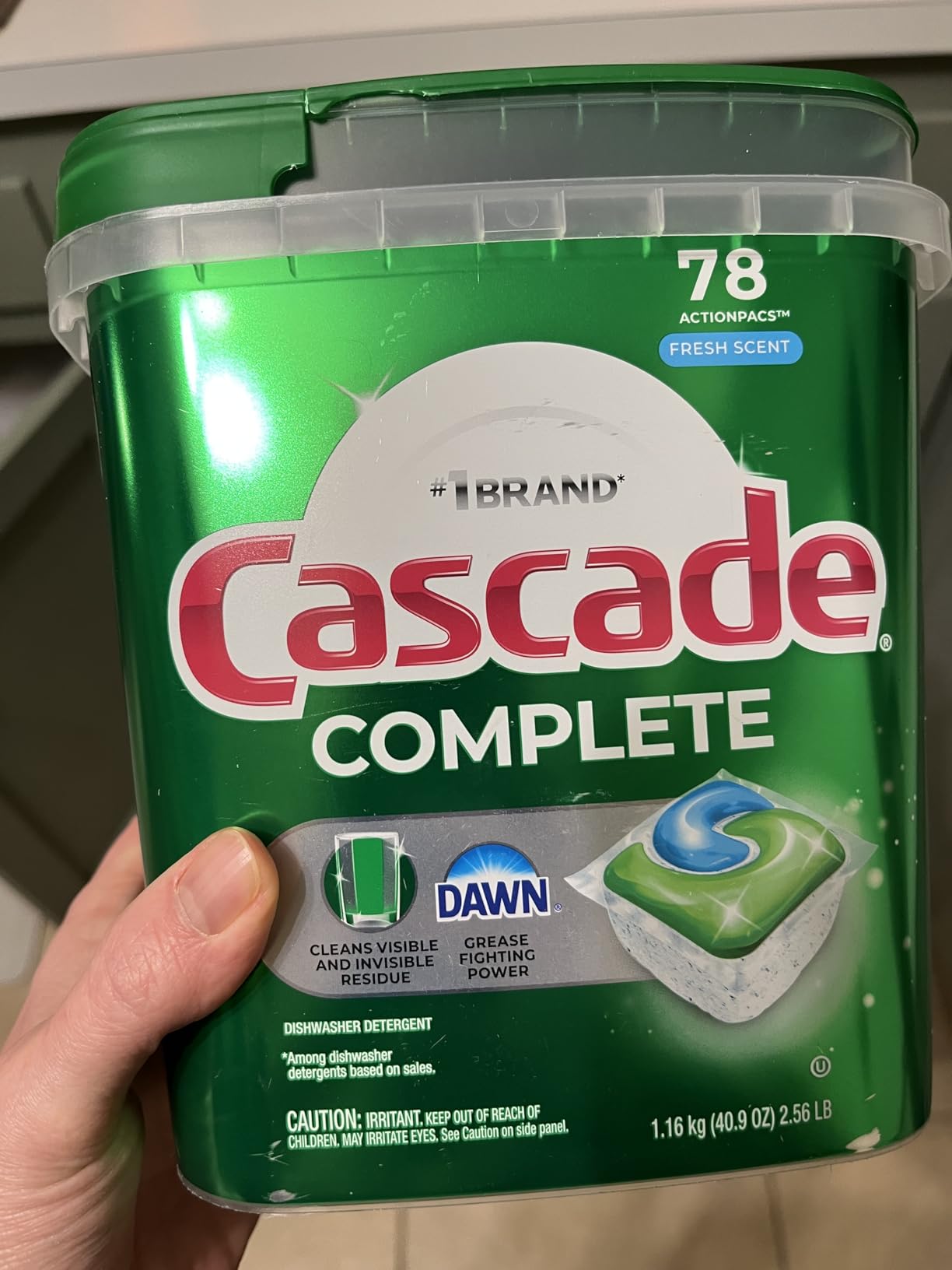 Cascade Complete Dishwasher Pods - Fresh Scent ActionPacs, Dishwasher Detergent, Dishwasher Soap, Detergent Pods, 78 Count customer photo 1