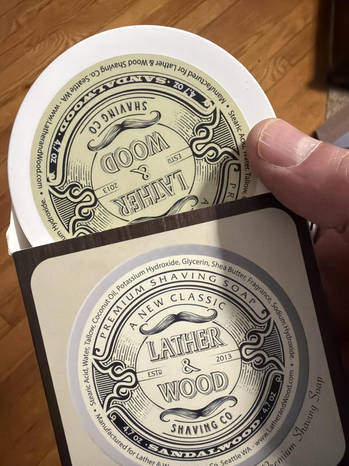 Lather & Wood Shaving Soap - Sandalwood - Simply The Best Luxury Shaving Cream - Tallow - Dense Lather with Fantastic Scent for The Worlds Best Wet Shaving Routine. 4.6 oz (Sandalwood) customer photo 1