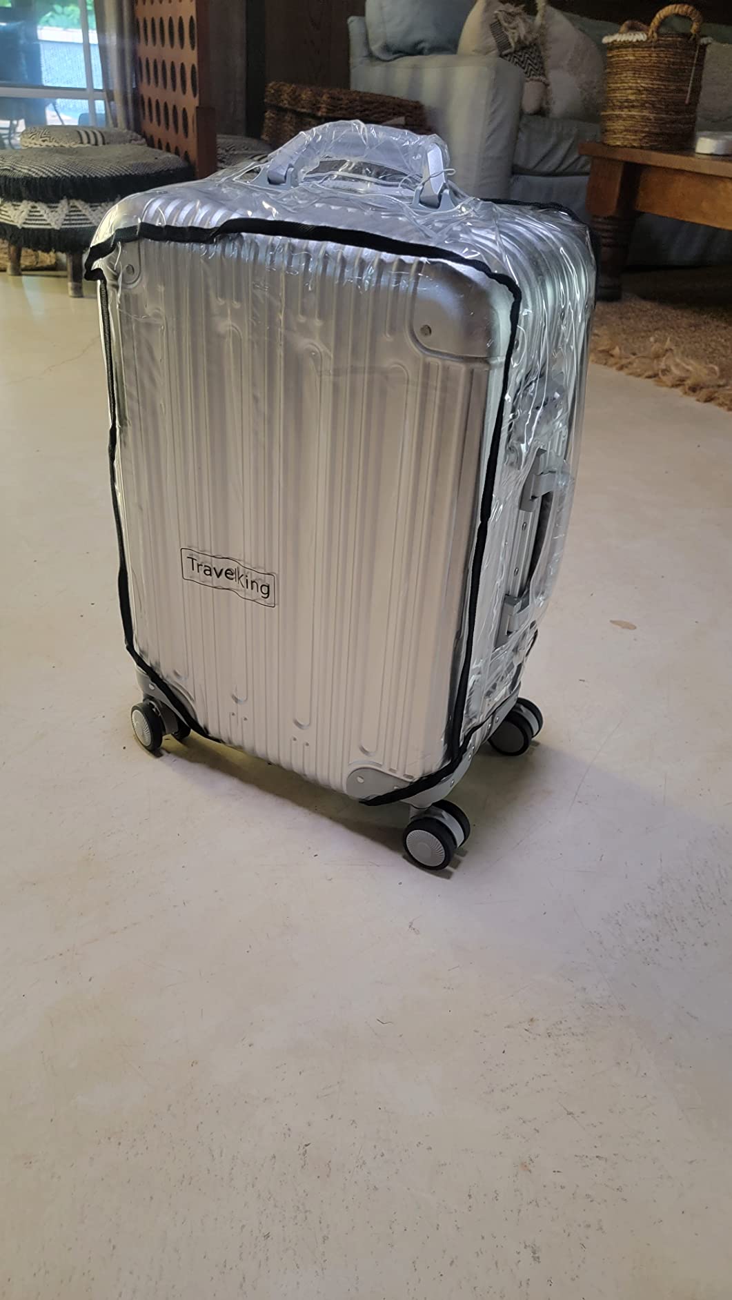 TRAVELKING All Aluminum Carry On Luggage with TSA Locks Fashion Cool Metal Hard Shell Spinner Suitcase (Silver, 20 Inch)… customer photo 1