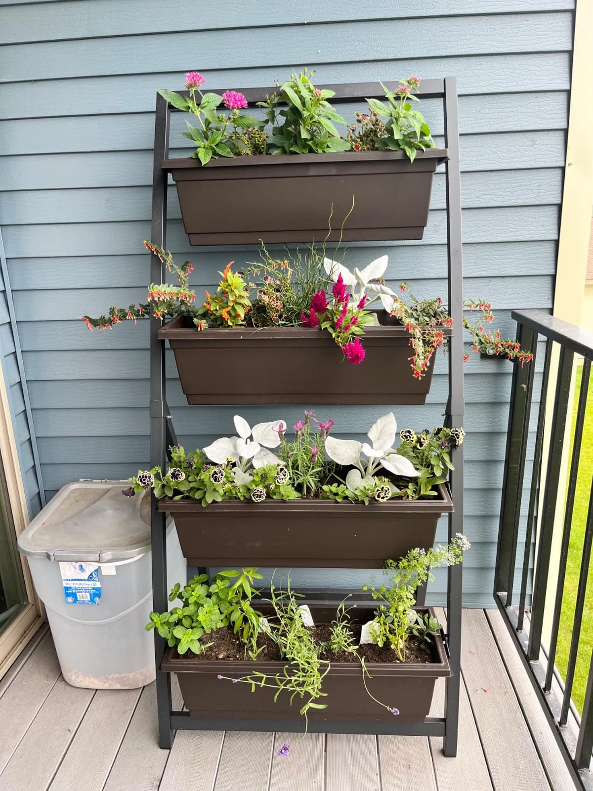 6-Ft Raised Garden Bed - Vertical Garden Freestanding Elevated Planter with 4 Container Boxes - Good for Patio or Balcony Indoor and Outdoor - Perfect to Grow Vegetables Herbs Flowers customer photo 2