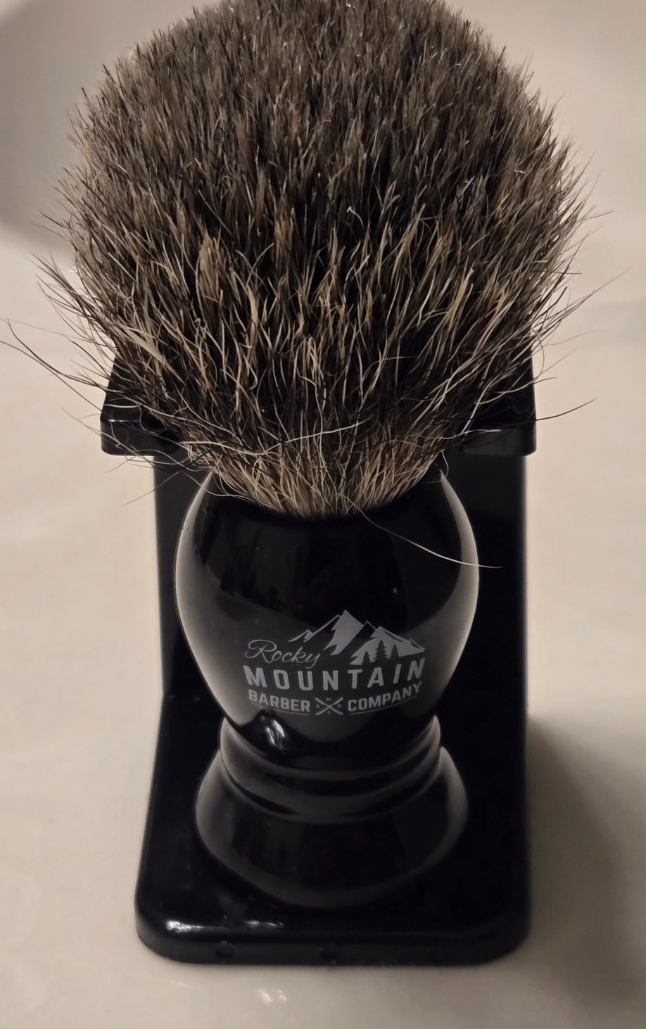 Rocky Mountain Barber Company Badger Hair Shaving Brush for Men with Stand customer photo 1