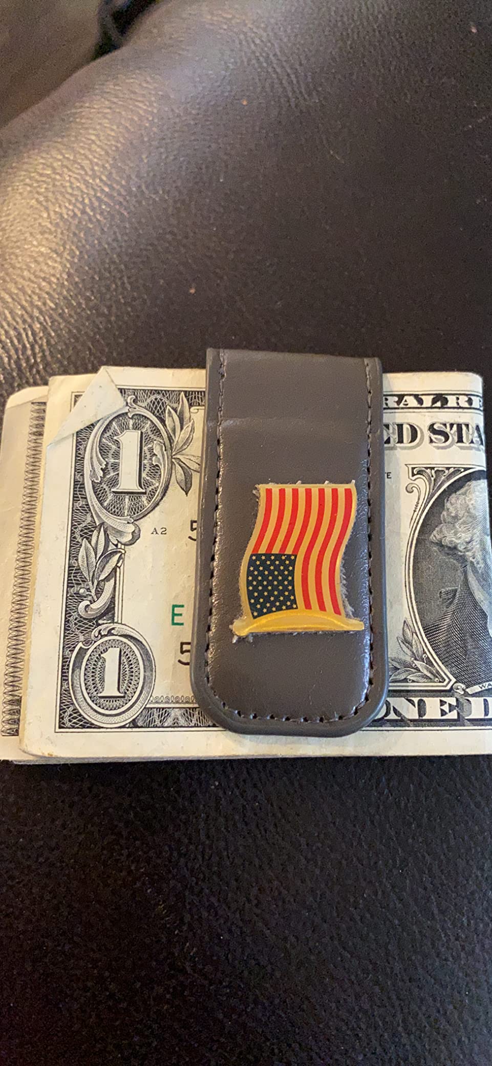 GH GOLD HORSE Slim Magnetic Money Clip Genuine Leather Business Card Holder for Men (Black) customer photo 2