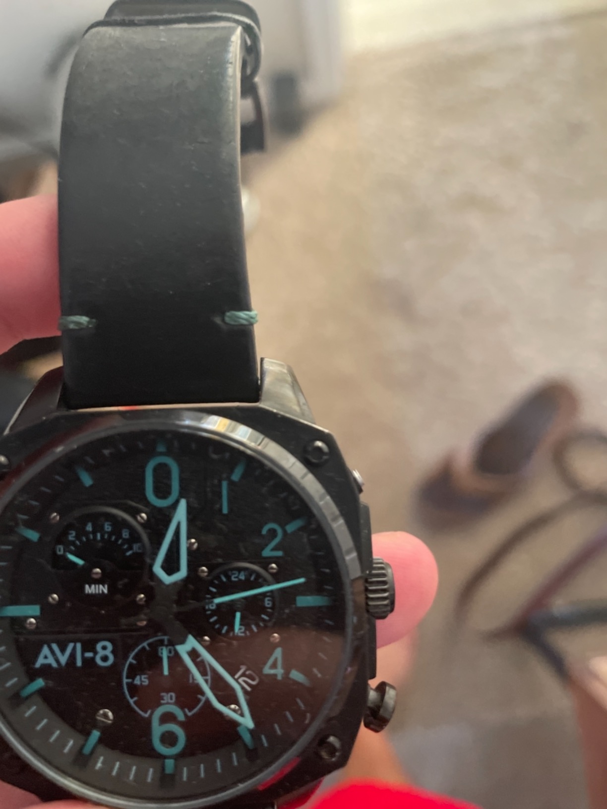 AVI-8 Hawker Hunter Men's Pilot Watch – Retrograde Chronograph, Japanese Quartz Movement, 45mm Stainless Steel Case, Leather, Rubber or Stainless Steel Strap, AV-4052 customer photo 1