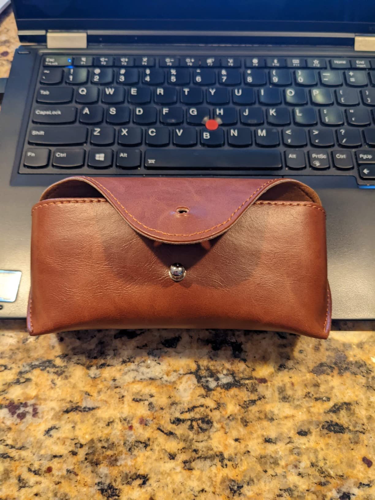 LogHog Portable Leather Glasses Case,Flexible Sunglasses Pouch Slim Case for Women Men Horizontal Eyeglass Case customer photo 1