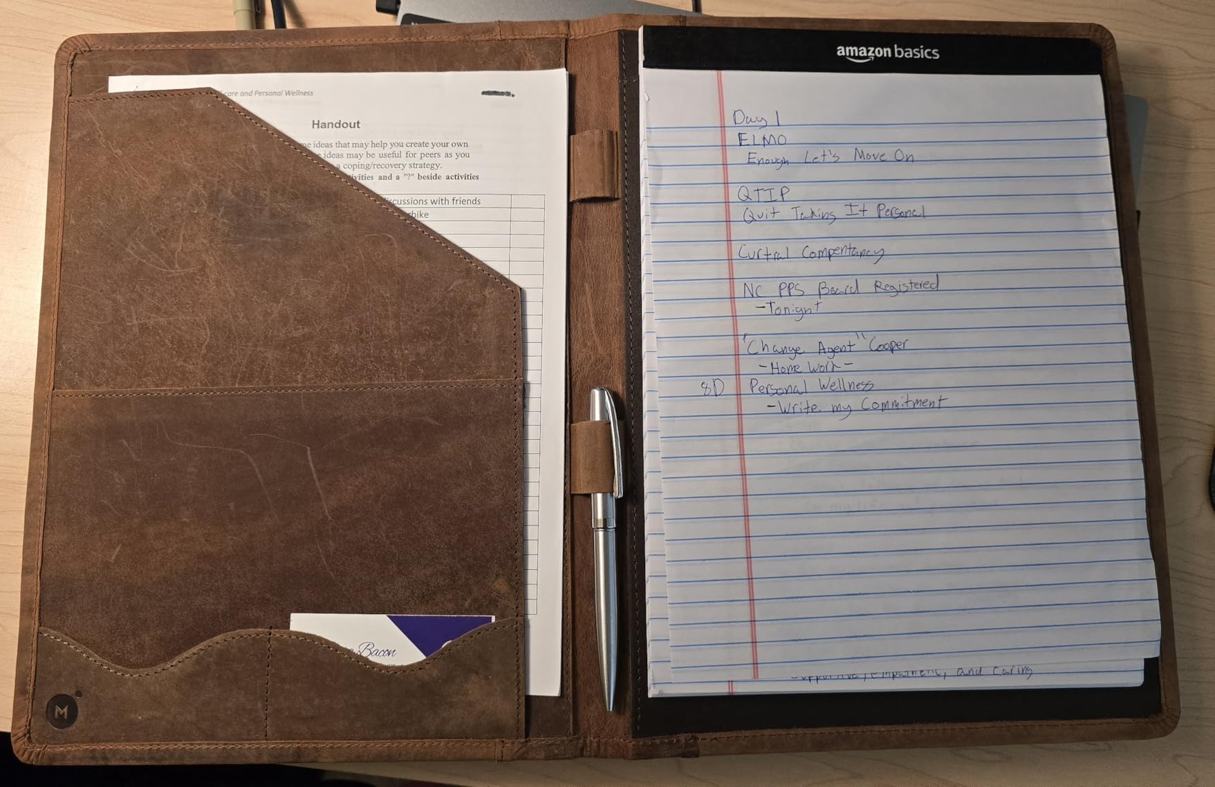 Moonster Leather Portfolio Professional Organizer Padfolio – Resume Folder with Luxury Pen - Leather Binder Portfolio Writing Pad with Business Card Holder - Portfolio Folder for Men & Women customer photo 2