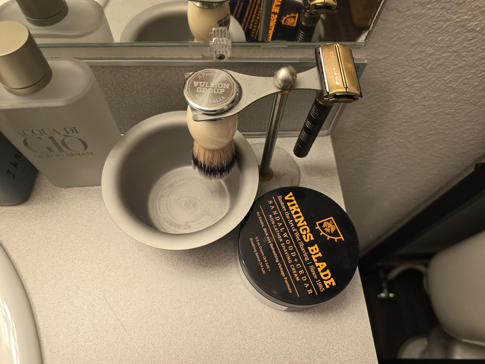 Vikings Blade Luxury Shaving Soap Bowl, Sandblasted Steel for Fast, Thick Lather, Unbreakable, Tactile Texture, Great for Standard Sized Pucks & Soaps (The Chairman, 3” Diameter) customer photo 1