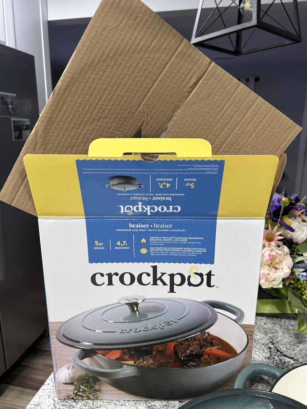 Crock-Pot Crock Pot Artisan Enameled Cast Iron Braiser W/Lid, 5 Quart, Slate Gray customer photo 1