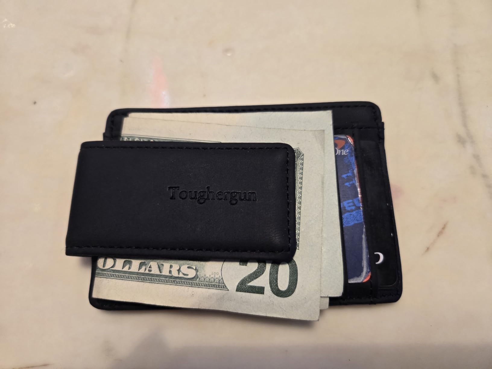 Toughergun Slim Wallet for Men RFID Blocking Money Clip, Minimalist Front Pocket Credit Card Holder, Magnetic Thin Mens Wallets with ID Window customer photo 1