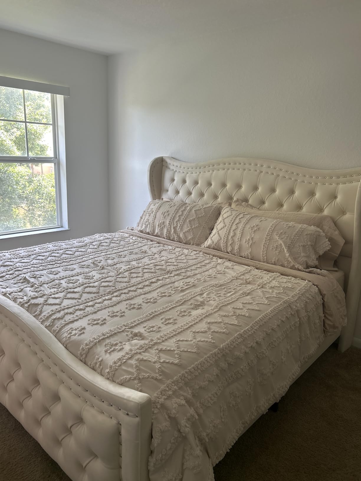 Threadmill 400 Thread Count Egyptian Cotton Queen Sheet Set, Sateen, White customer photo 2