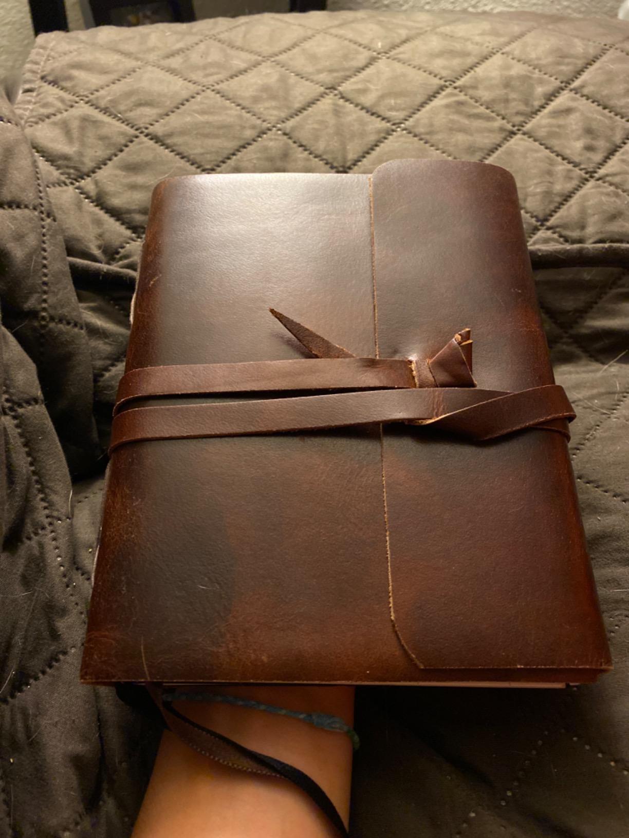 KomalC Leather Journal Notebook, Genuine Leather Journal for Men & Women Handmade Writing Travel Notebook, 240 Unlined Pages Vintage Notepad Gift: Rustic Brown (7