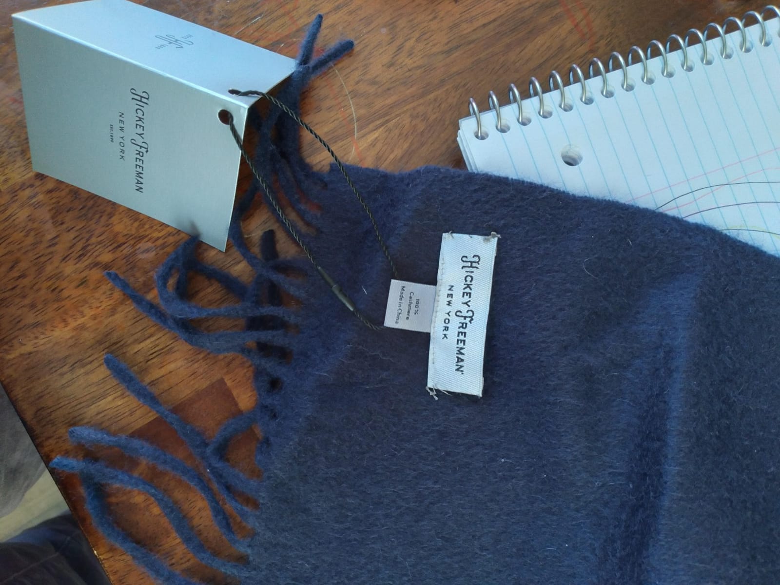 Hickey Freeman Solid 100% Cashmere Scarf for Men customer photo 1