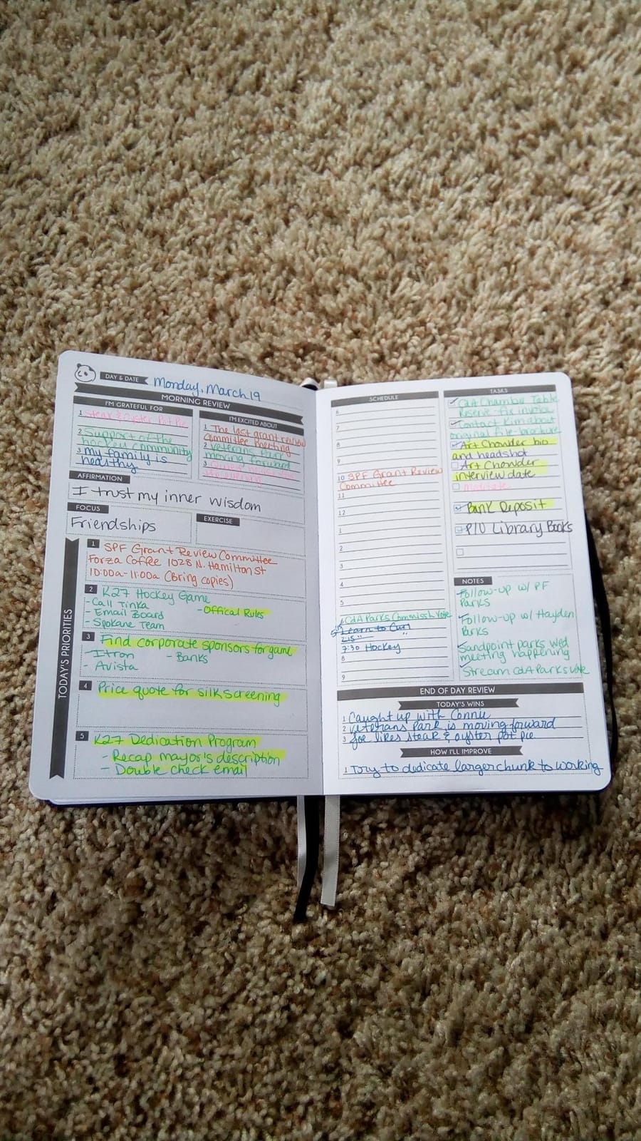 Panda Planner Classic A5 Undated Daily Planner 2026-2027, 8.25x5.75 Orange customer photo 1