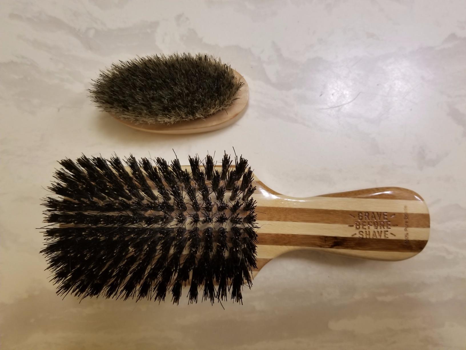 Grave Before Shave Beard Brush for Men with 100% Wild Boar Bristles and Bamboo Wood Handle customer photo 2