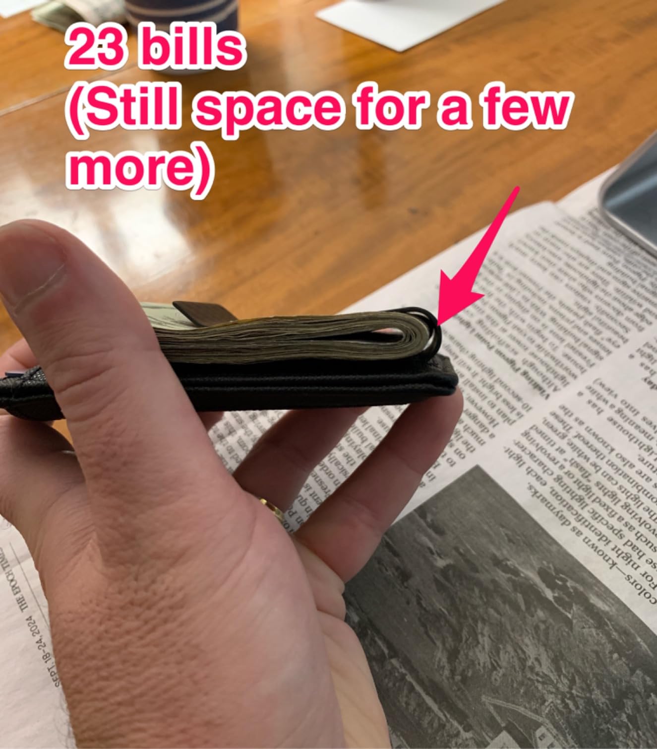 Travelambo Money Clip for Men Carbon Fiber Clip Wallet Leather Slim Minimalist Card Holder RFID Blocking (Weaved Black) customer photo 1