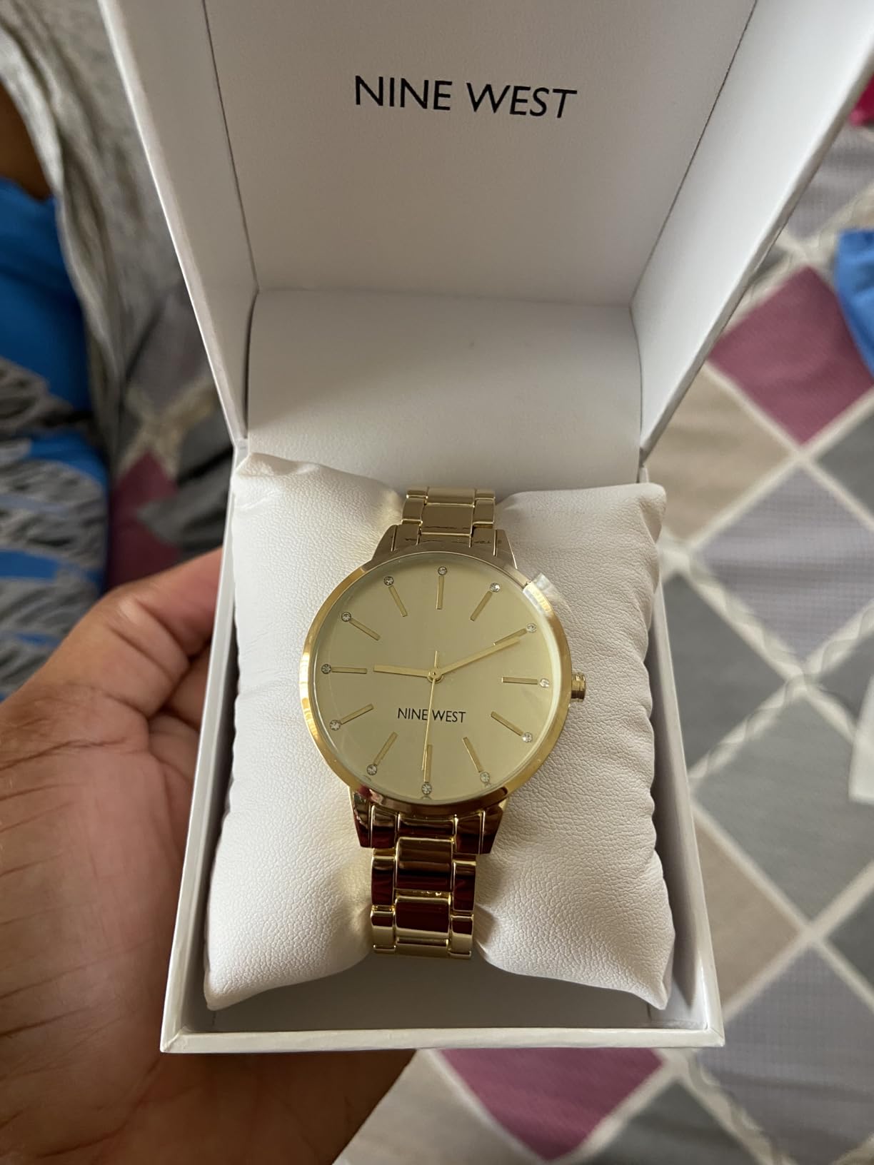 Nine West Women's Crystal Accented Bracelet Watch customer photo 2