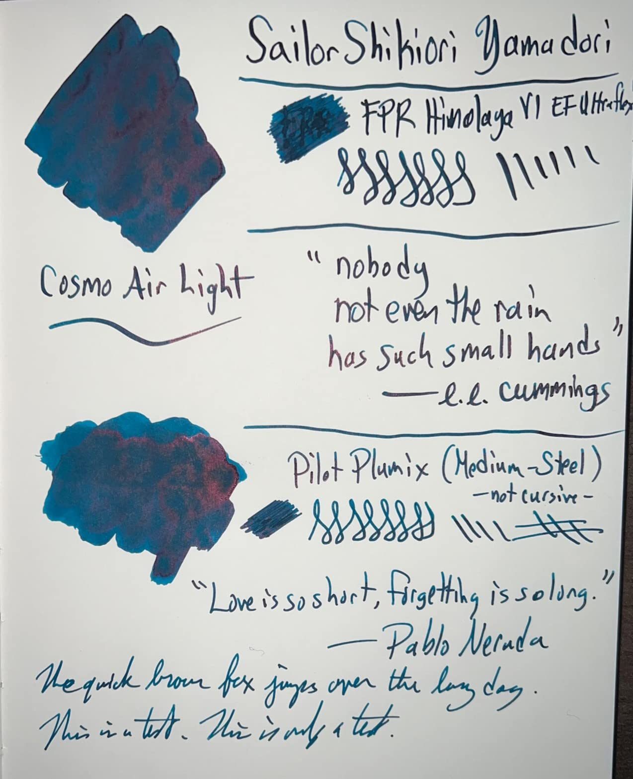 Sailor Fountain Pen, Bottled Ink, Four Seasons, Dream of Sixteen Nights, Rainy Rain, 13-1008-201 customer photo 1