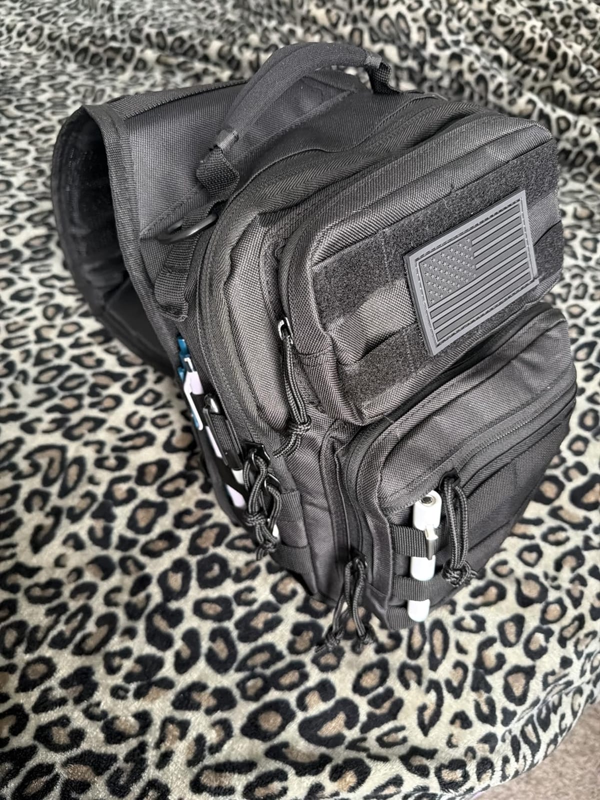 REEBOW GEAR Tactical Sling Bag for Men Military Single Shoulder Backpack Outdoor EDC Range Pack (Black) customer photo 2