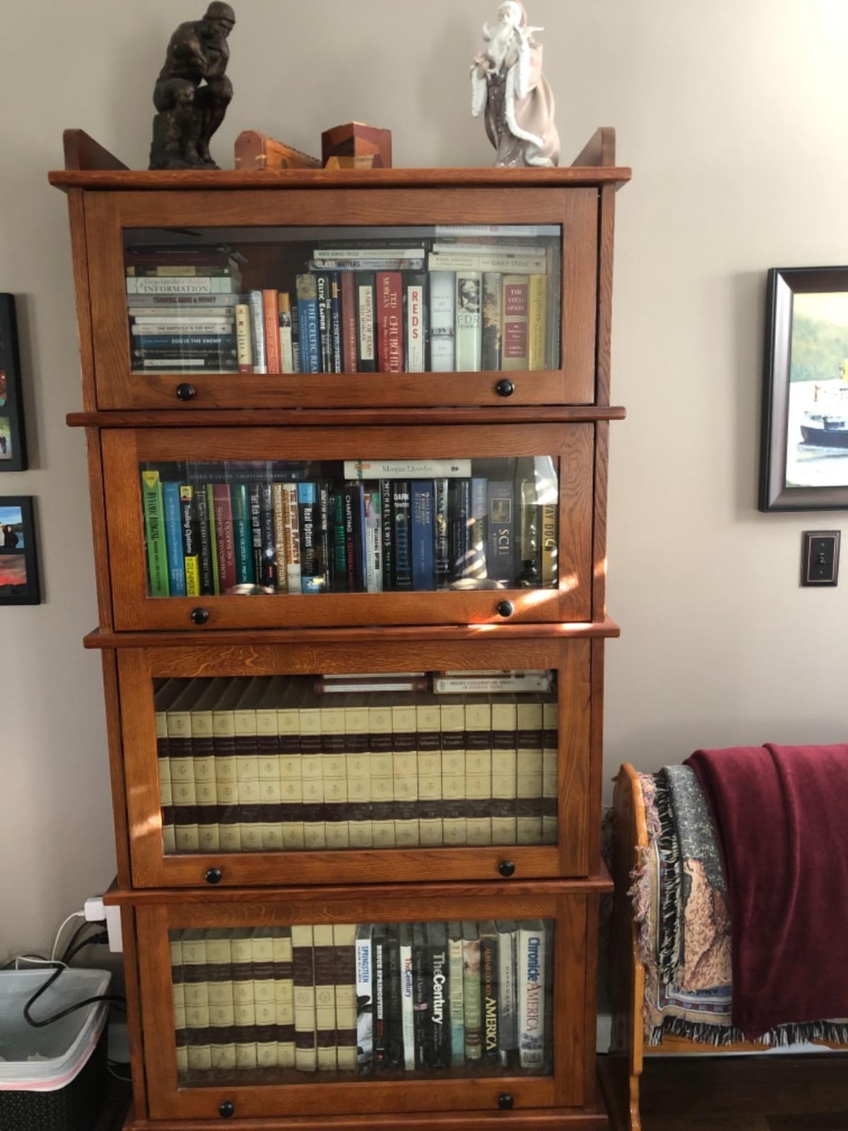 Crafters and Weavers Arts and Crafts 4-Stack Wood Barrister Bookcase in Cherry customer photo 1