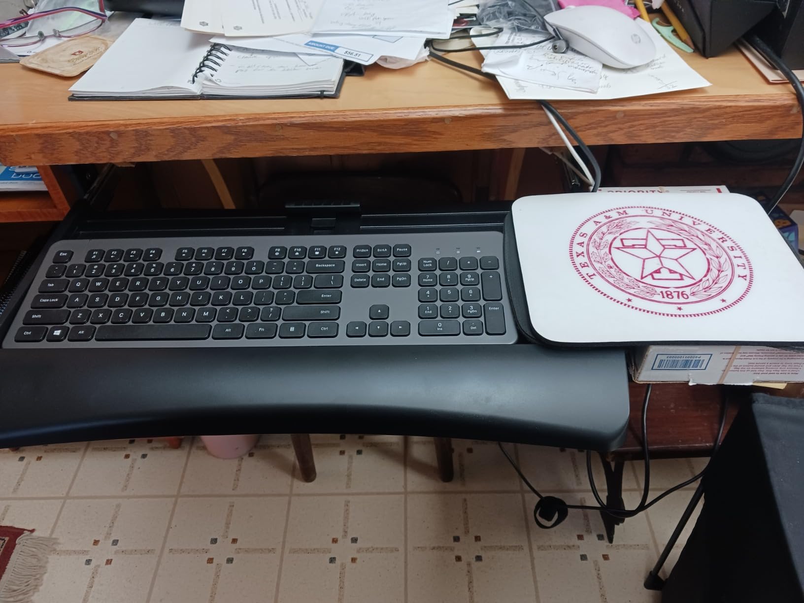 Mount-It! Keyboard Tray Under Desk with Adjustable Mouse Platform – Easy-Glide Sliding Drawer Under Desk Slide Out – Ergonomic Under Key Board Shelf for Office, Gaming, and Workstations customer photo 1