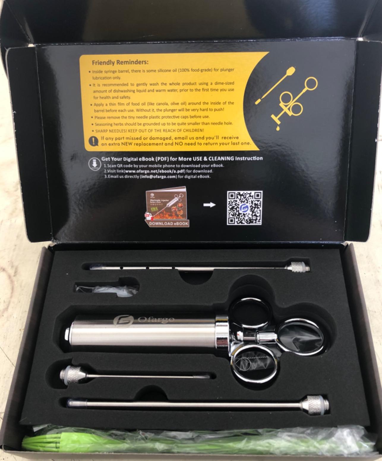 Ofargo Meat Injector - 3 Needle Marinade Injector for Meats, Turkey, Brisket; 2-oz Capacity customer photo 2