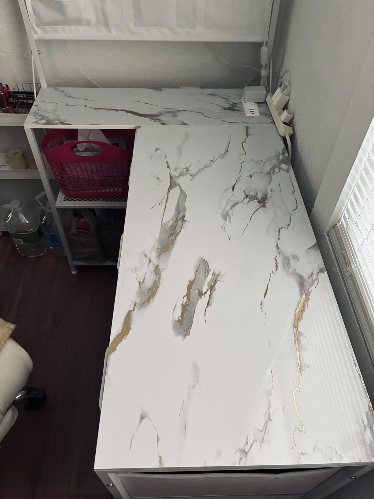 Marble Peel and Stick Wallpaper Kitchen Countertop & Cabinets Contact Paper customer photo 2