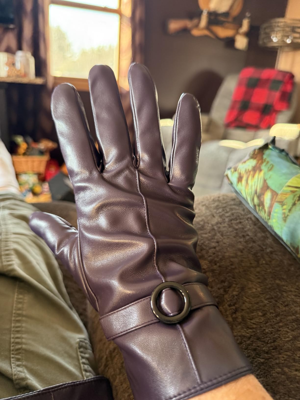 Dsane Womens Winter Leather Gloves for Cold Weather Touchscreen Lambskin customer photo 1