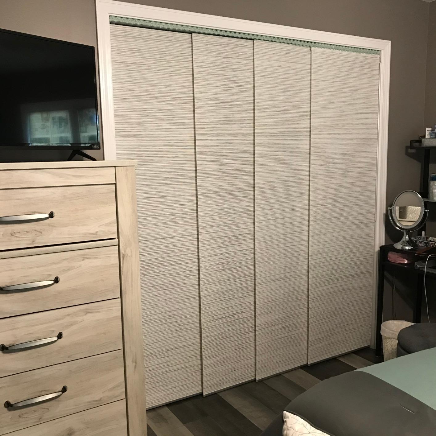 GoDear Design Natural Woven Light Filtering Panel Track Blinds, Marble customer photo 1