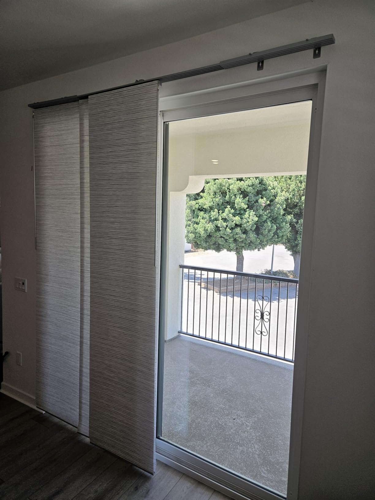 GoDear Design Natural Woven Light Filtering Panel Track Blinds, Marble customer photo 2