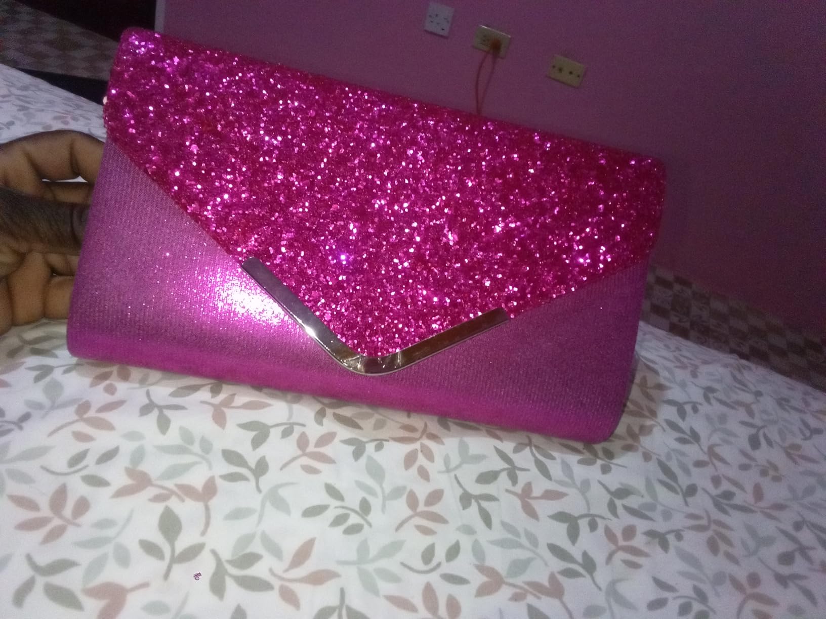 Women Evening Bag Clutch Purse, Handbag With Detachable Chain Strap for Wedding Cocktail Party Velvet Solid Color customer photo 2