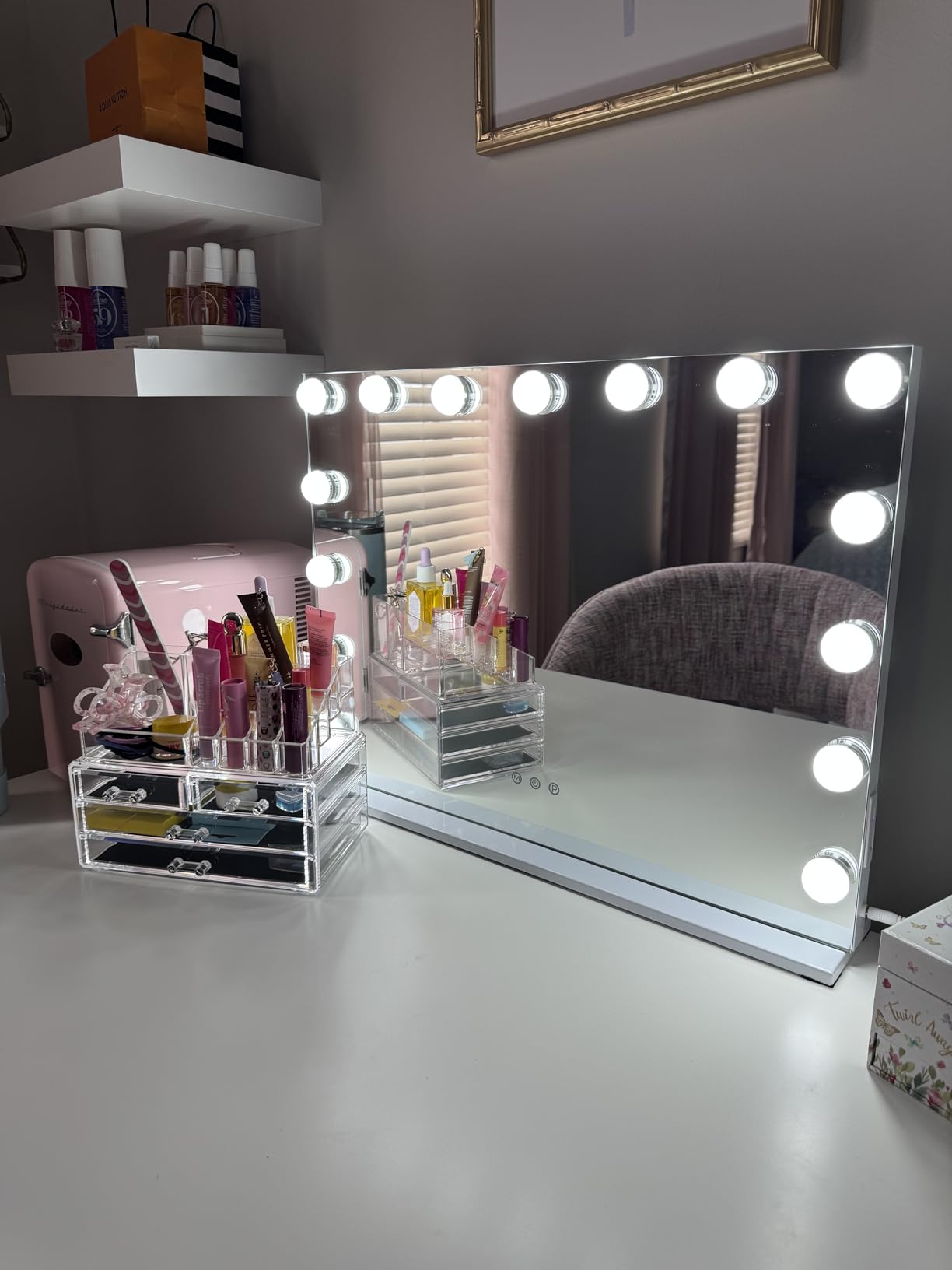 Masirs Clear Makeup Organizer with 4 Drawers 16 Compartments, Countertop customer photo 1