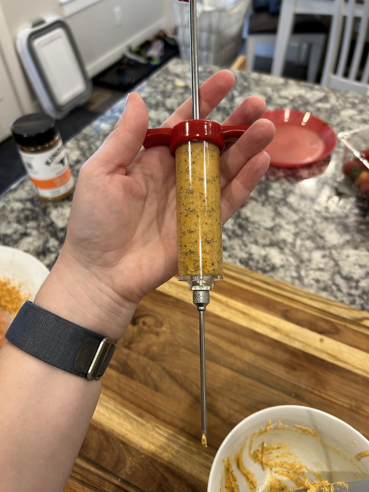 Ofargo Plastic Marinade Injector Syringe with Screw-on Meat Needle for BBQ Grill, 1-oz, Red, Recipe E-Book (Download PDF) customer photo 1