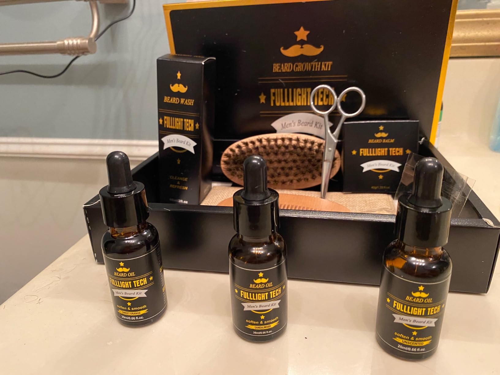 Beard Kit for Men, 3 Beard Oil Scents, Beard Care Gift Set for Dad, Husband customer photo 1